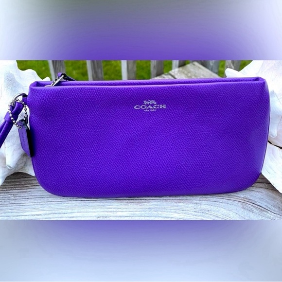 Coach Purple Iris Wristlet - Picture 1 of 7